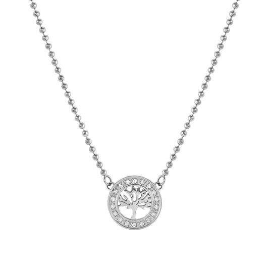 Collana Nomination in acciaio con albero della vita zirconi 017