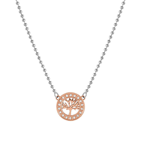 Collana Nomination acciaio bicolor rosÃ© albero vita zirconi 017