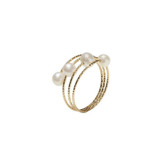Anello donna MagicWire Galassie multifili in oro giallo e 4 perle 02-A-GPB-01-1