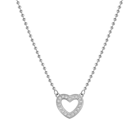 Collana girocollo Nomination in acciaio con cuore di zirconi 022