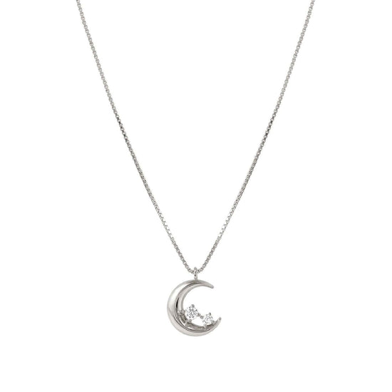Collana Nomination in argento con luna centrale di zirconi MISURA UNICA