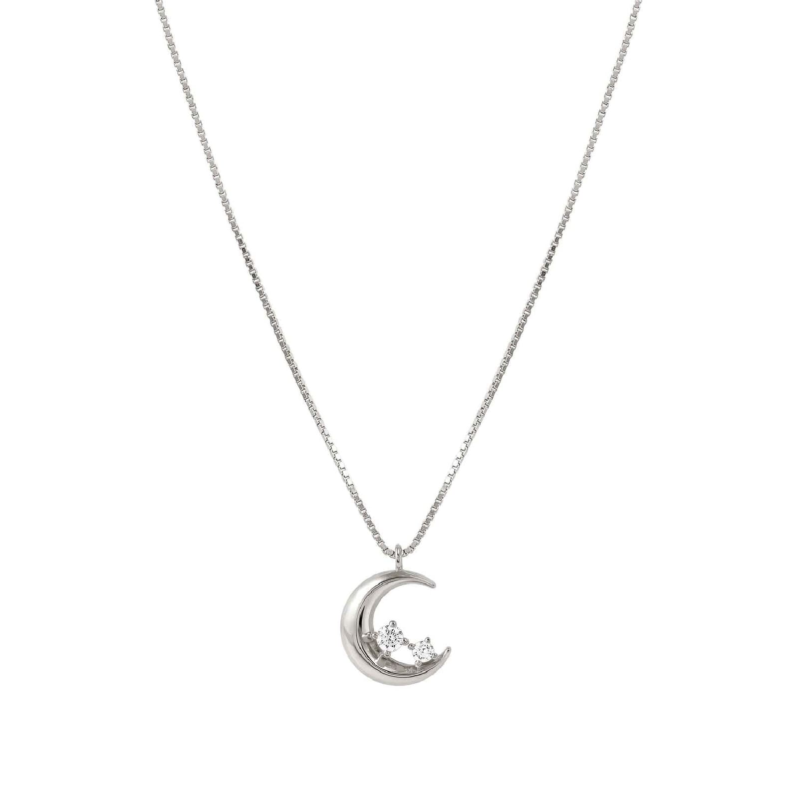 Collana Nomination in argento con luna centrale di zirconi MISURA UNICA