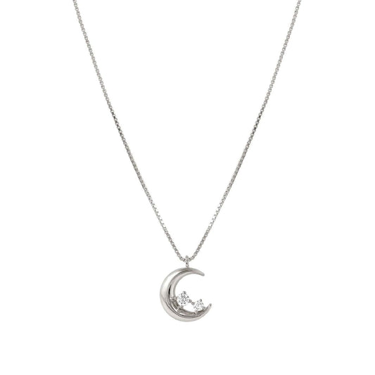 Collana Nomination in argento con luna centrale di zirconi MISURA UNICA