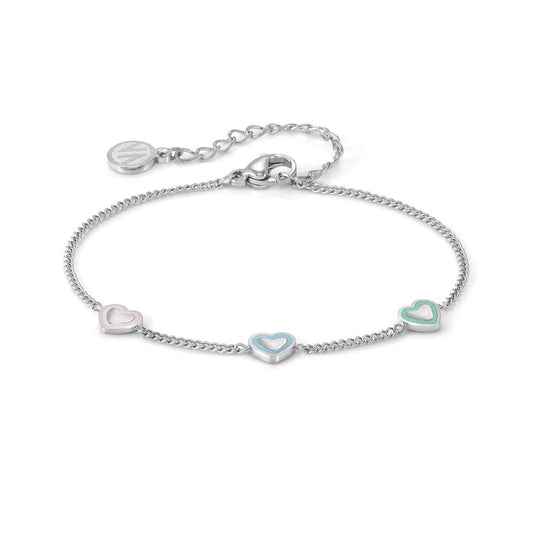 Bracciale donna Nomination in acciaio con cuore smaltato Regolabile 14-18 cm