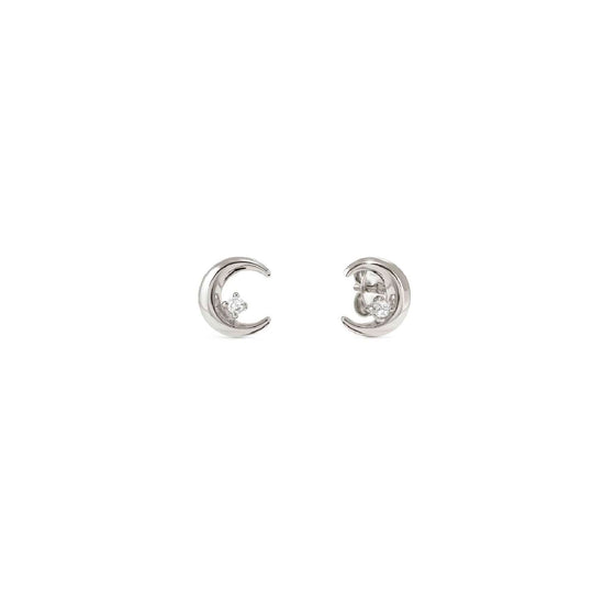 Orecchini a lobo Dream Beats argento 925 con zirconi e luna MISURA UNICA