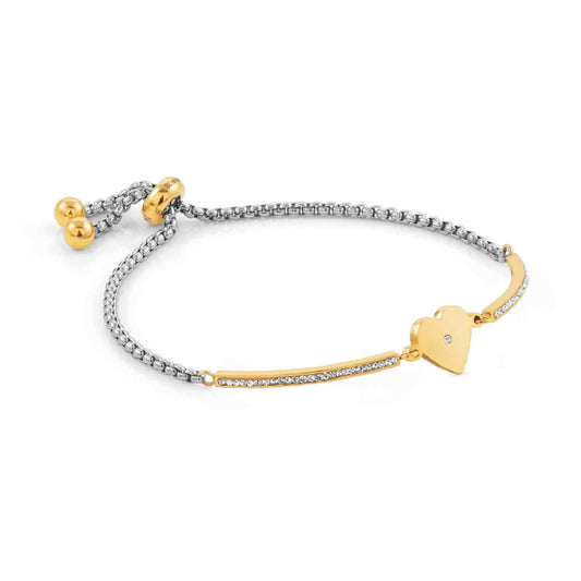 Bracciale acciaio oro Nomination Milleluci donna con Cuore e zirconi 028006-022-1