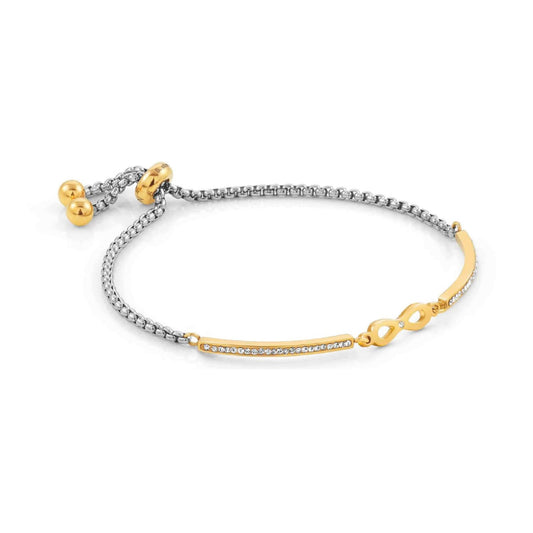 Bracciale acciaio oro Nomination Milleluci donna con Infinito e zirconi 028006-024-1