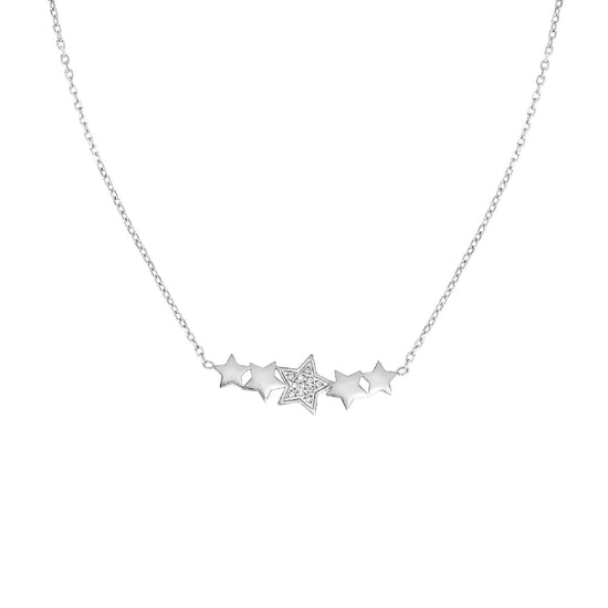 Collana acciaio argento Nomination Miss Trendy donna con stelle e zirconi 029301-007-1