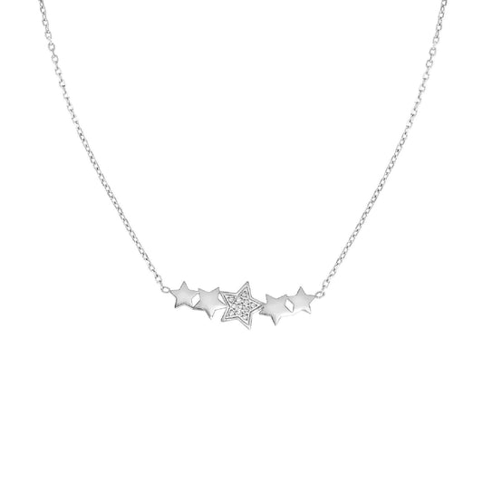 Collana acciaio argento Nomination Miss Trendy donna con stelle e zirconi 029301-007-1