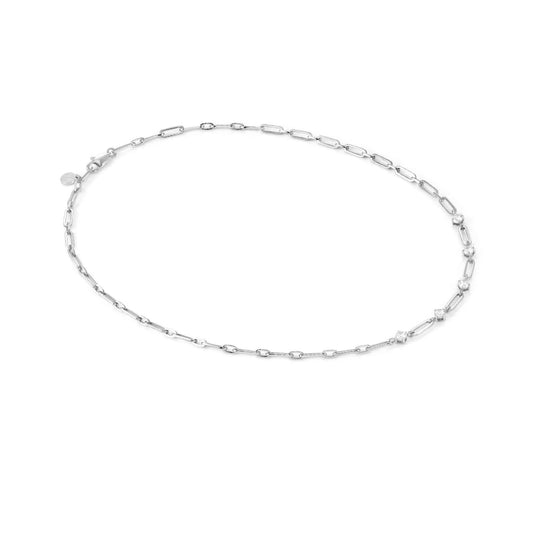 Collana acciaio argento Nomination Chainofstyle donna maglie ovali e zirconi 029401-001-2