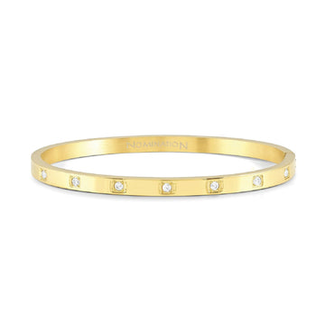 Bracciale rigido da donna Nomination Pretty Bangles in acciaio con pvd oro e zirconi 029507-012-1