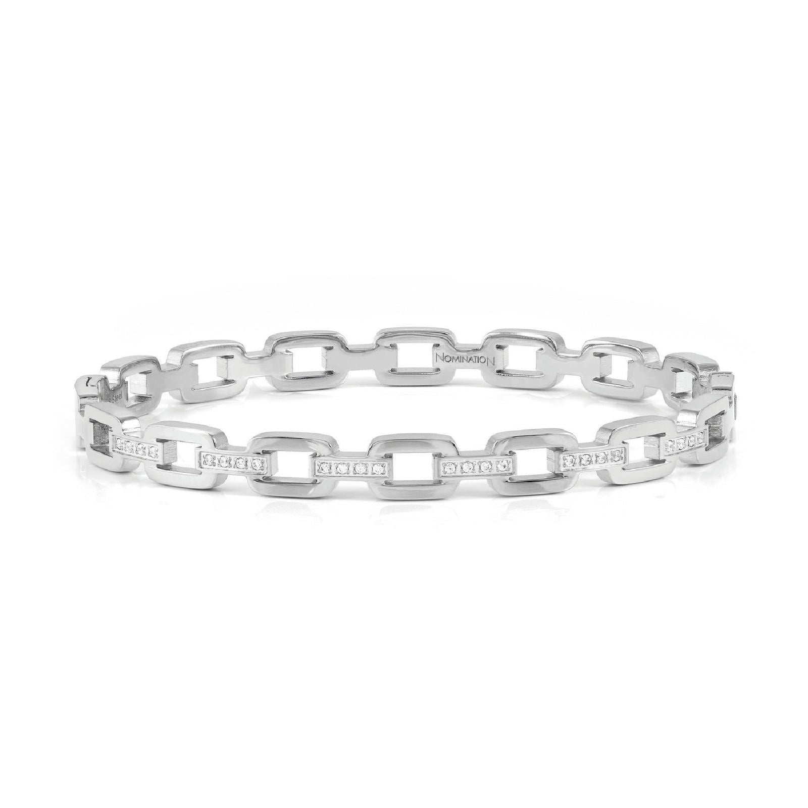 Bracciale rigido da donna Nomination Pretty Bangles in acciaio e zirconi bianchi 029509-001-1