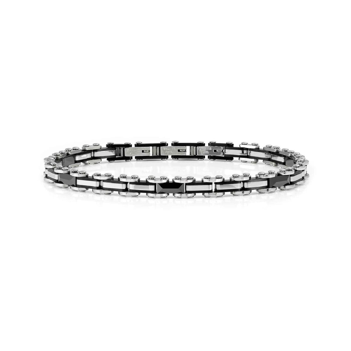 Bracciale catena Nomination in acciaio e nero da uomo 21 cm