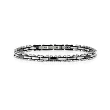 Bracciale catena Nomination in acciaio e nero da uomo 21 cm