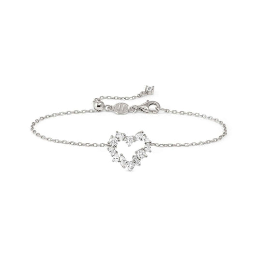 Bracciale Nomination Colour Wave cuore di zirconi bianchi 19 cm