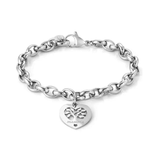 Bracciale mamma Nomination acciaio albero vita e cuore 21 cm