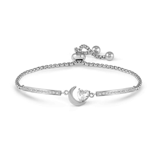Bracciale Nomination Milleluci in acciaio e zirconi con luna Regolabile 14-19 cm