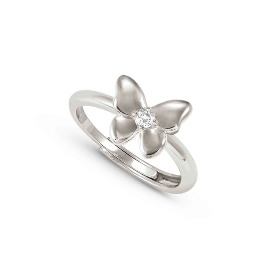 Anello Nomination in argento con farfalla di zirconi bianchi Regolabile dalla 11 alla 17