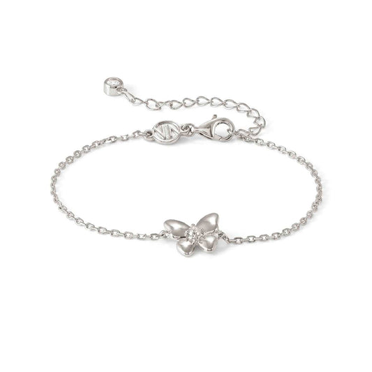 Collana Nomination in argento con farfalla rodio e zirconi Regolabile 15-19 cm