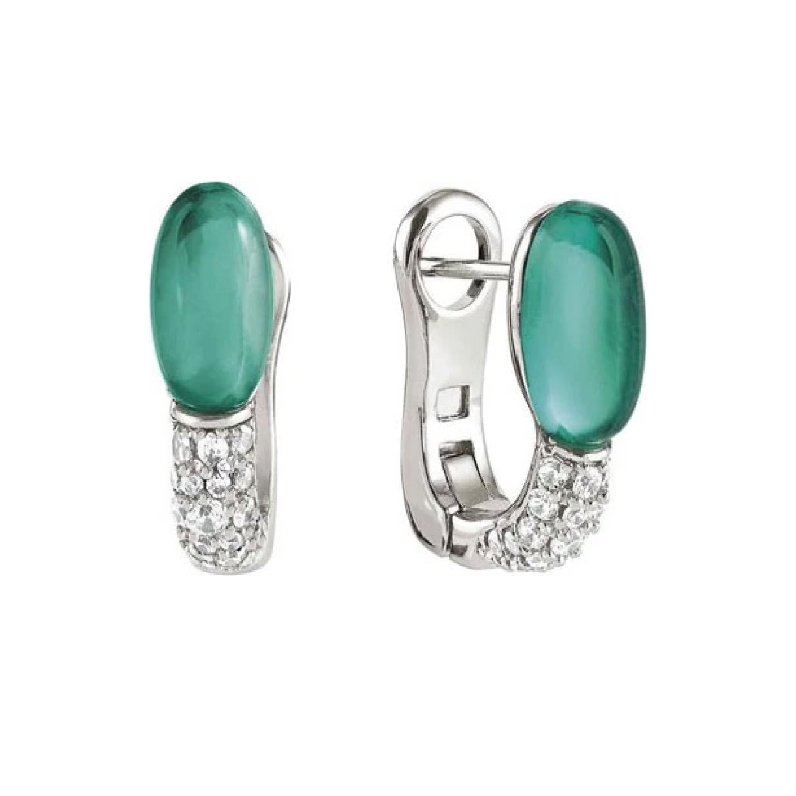 Orecchini Nomination in argento 925 con pietre verdi da donna MISURA UNICA