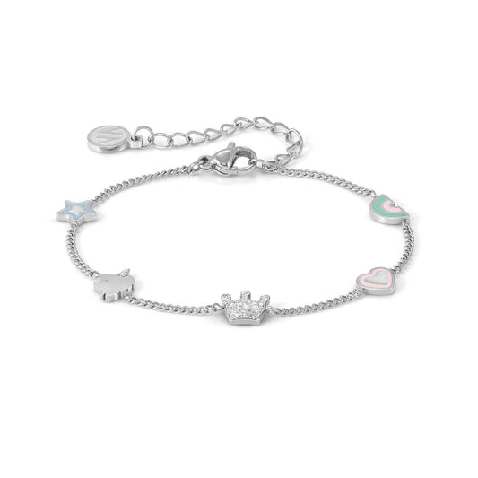 Bracciale donna Nomination acciaio con simboli smaltati Regolabile 14-18 cm
