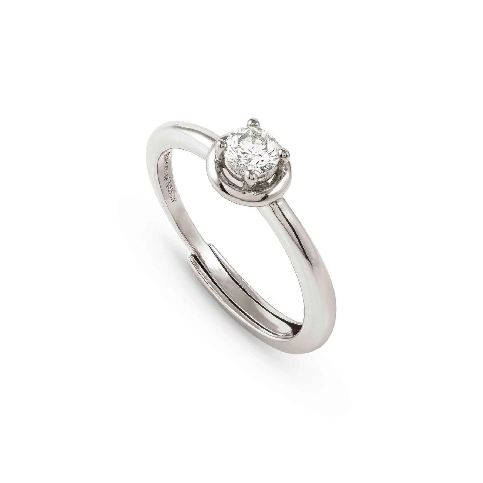 Anello solitario Nomination in argento con cerchio e zircone 053