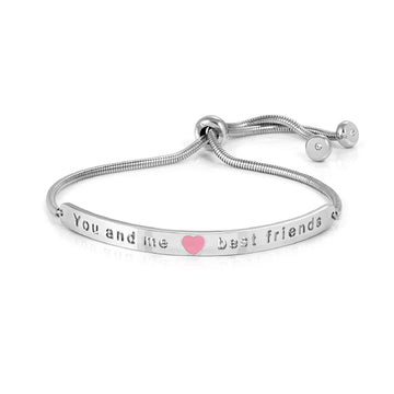 Bracciale in acciaio Nomination you and me con cuore rosa Regolabile 14-19cm