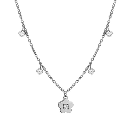 Collana girocollo Nomination in acciaio con fiore e zirconi 059