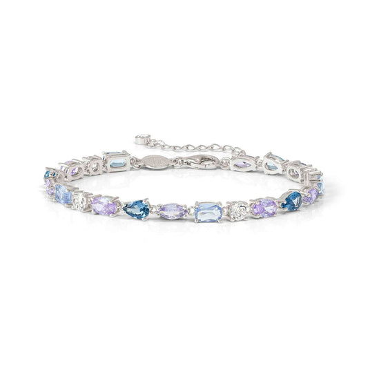 Bracciale tennis Nomination in argento e zirconi colorati Regolabile 16-20 cm