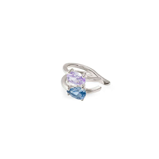 Earcuff Nomination Colour Wave argento e zirconi colorati MISURA UNICA