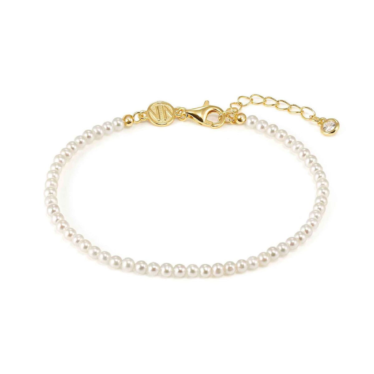 Bracciale Nomination in argento dorato e perle di fiume 19 cm