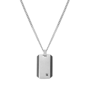 Collana Nomination in acciaio con diamante black targhetta MISURA UNICA