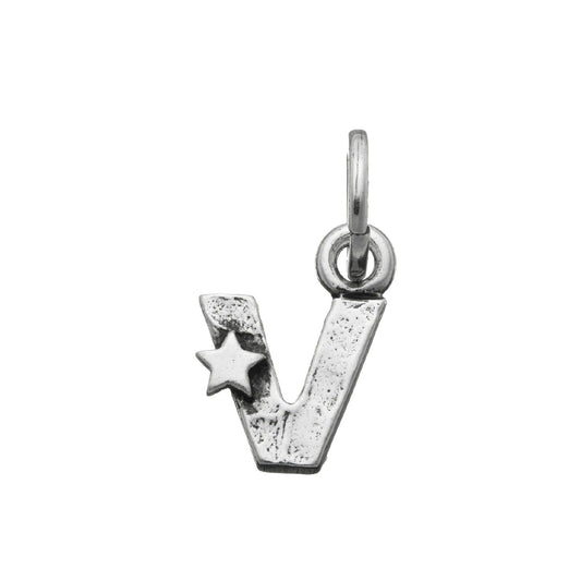 Charm donna Giovanni Raspini Charm "V" Con Stelle argento e iniziale 06666-1