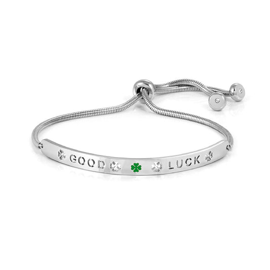Bracciale acciaio Nomination Good Luck con quadrifoglio Regolabile 14-19cm