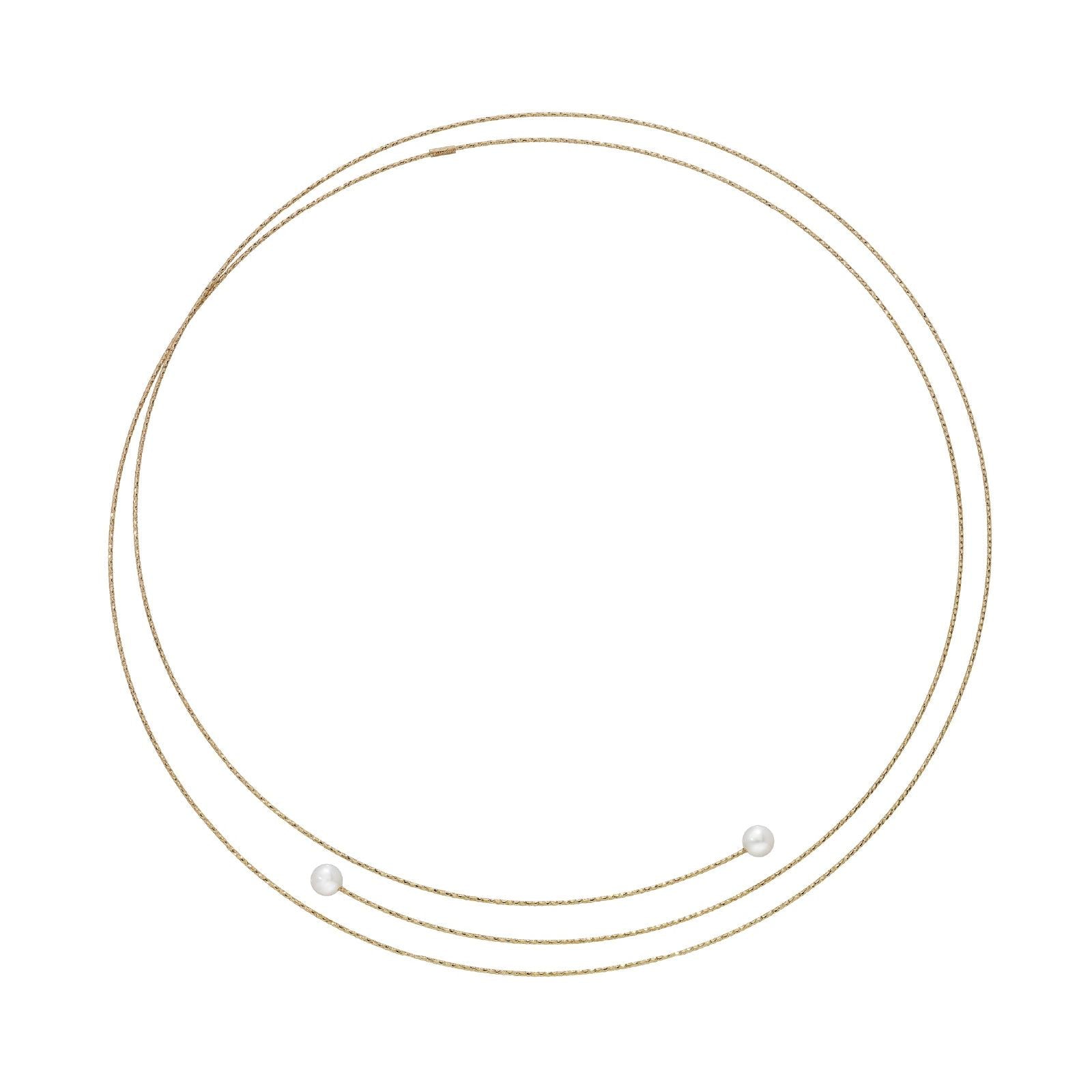Collana donna MagicWire Galassie multifili in oro giallo e 2 perle 07-C-GPB-01-1