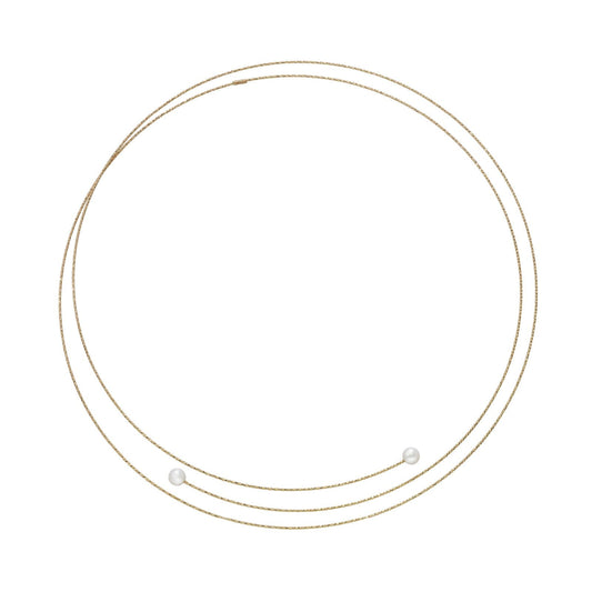 Collana donna MagicWire Galassie multifili in oro giallo e 2 perle 07-C-GPB-01-1