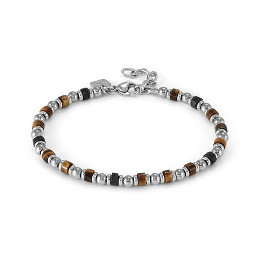 Bracciale Nomination in acciaio con occhio di tigre 21 cm
