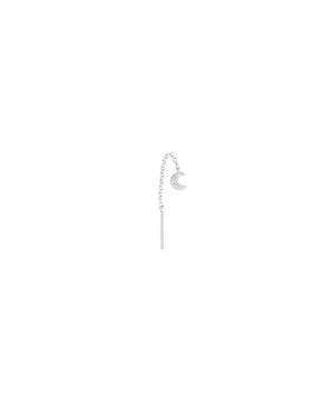 Mono orecchino saliscendi pendente da donna della collezione Piti Malì Skyfall in argento 925 rodiato con luna e pavé di cristalli 1065/O(AG)
