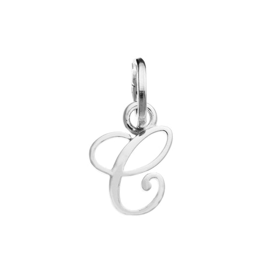 Charm donna Giovanni Raspini Lettera Juliet C argento in corsivo 10722-1