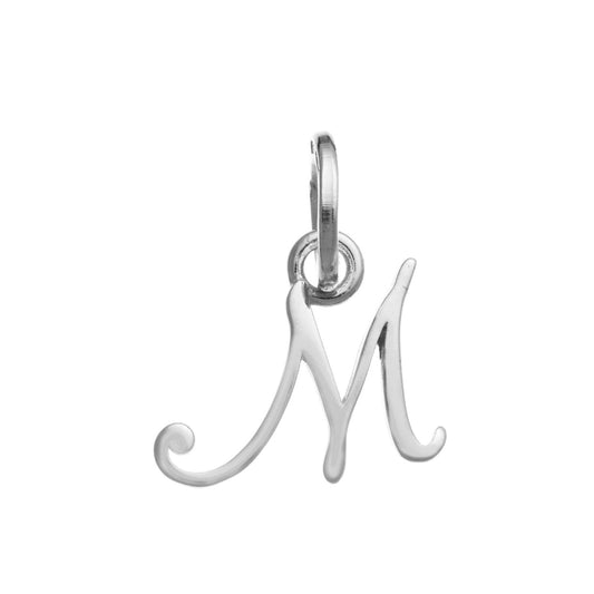 Charm donna Giovanni Raspini Lettera Juliet M argento in corsivo 10732-1