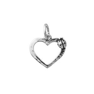 Charm pendente da donna della collezione Giovanni Raspini Charms a forma di cuore con una coccinella 11091