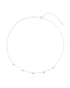 Collana girocollo da donna Piti Malì White Ice in argento 925 con 5 piccoli triangolini di cristallo 1142/C