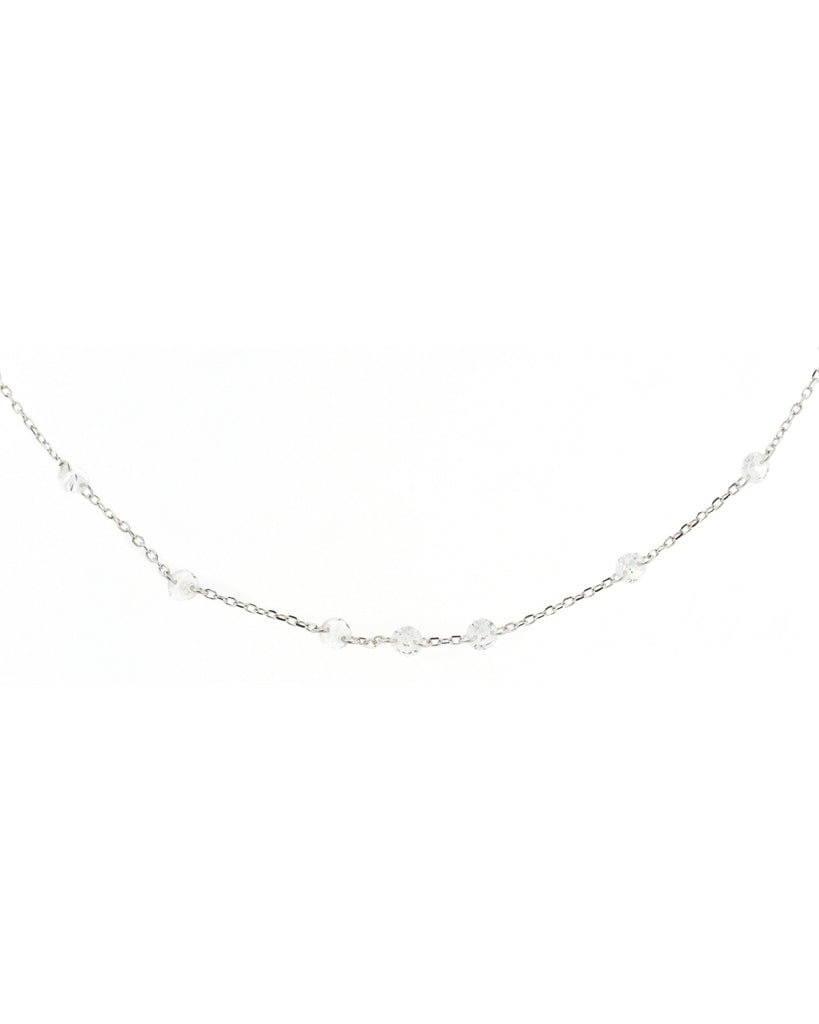 Collana girocollo da donna Piti Malì White Ice in argento 925 con zirconi passanti 1143/C
