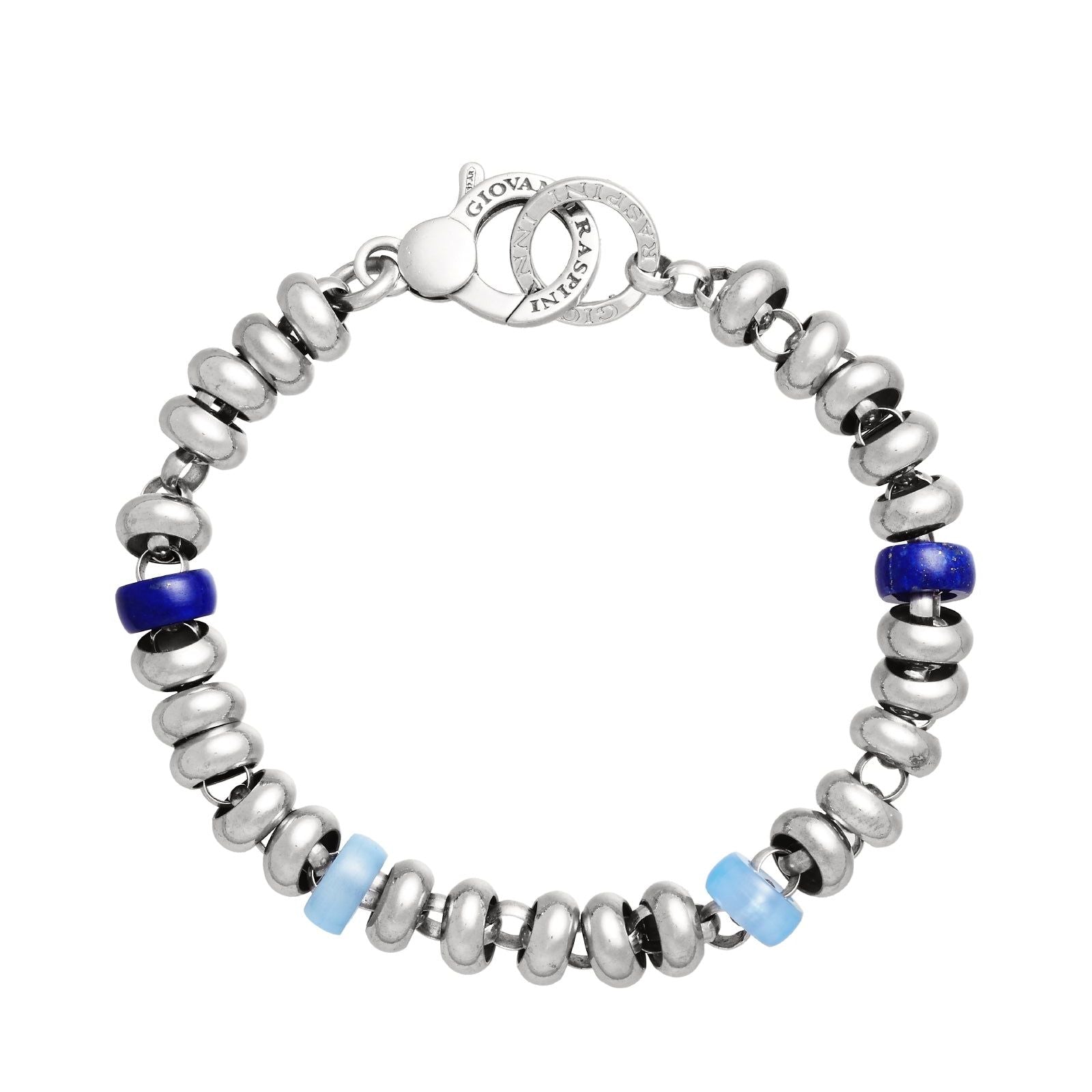 Bracciale catena donna Giovanni Raspini Bead argento lapislazzuli e agata 11468-1