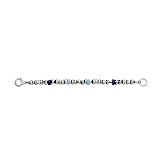 Bracciale catena donna Giovanni Raspini Bead argento lapislazzuli e agata 11468-2