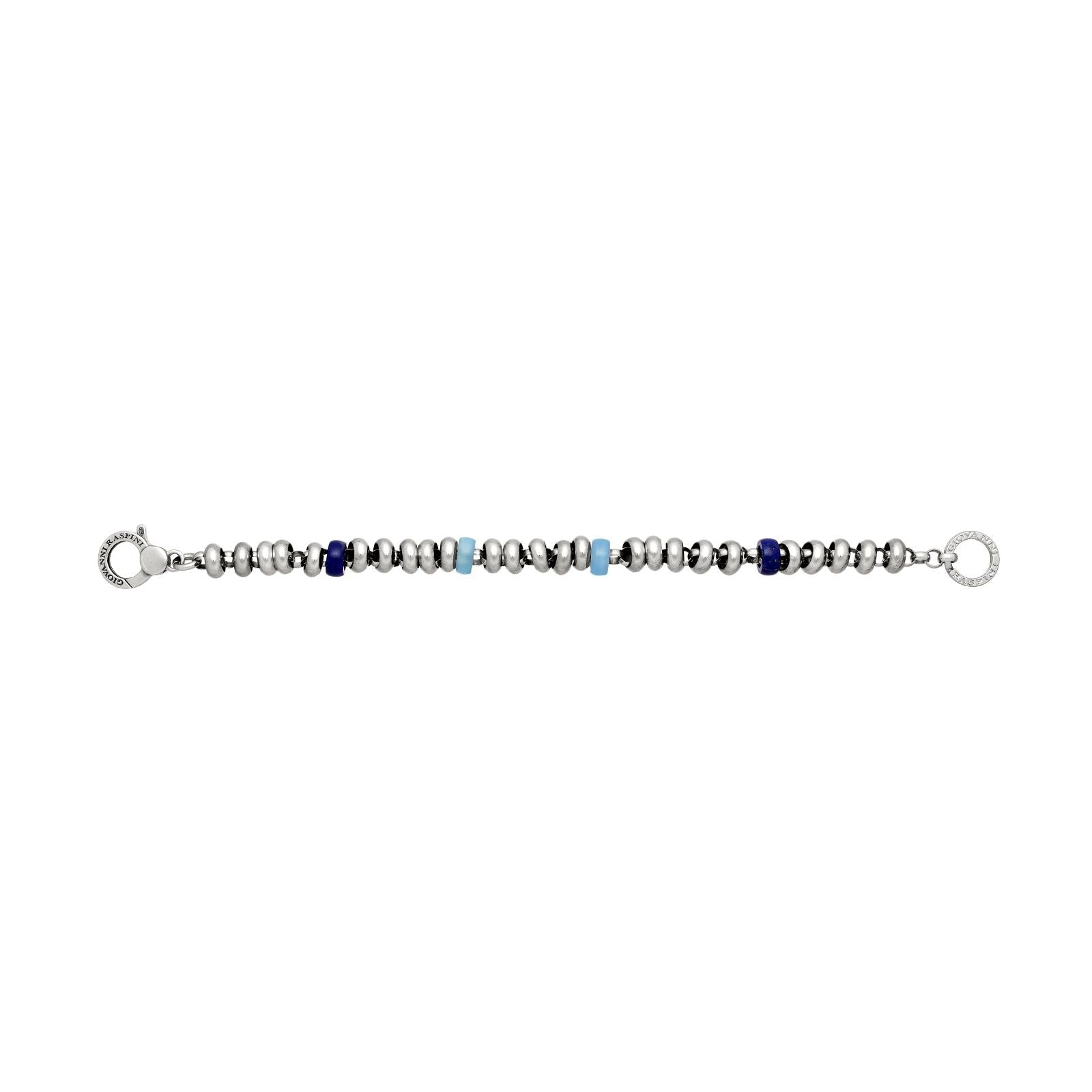 Bracciale catena donna Giovanni Raspini Bead argento lapislazzuli e agata 11468-2
