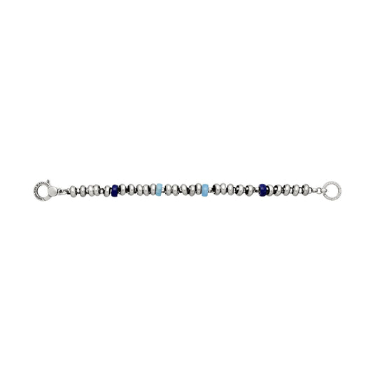 Bracciale catena donna Giovanni Raspini Bead argento lapislazzuli e agata 11468-2