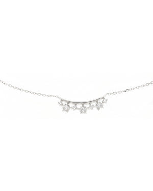 Collana girocollo da donna Piti Malì White Ice in argento 925 sezione rigida con stelle e zirconi 1154/C