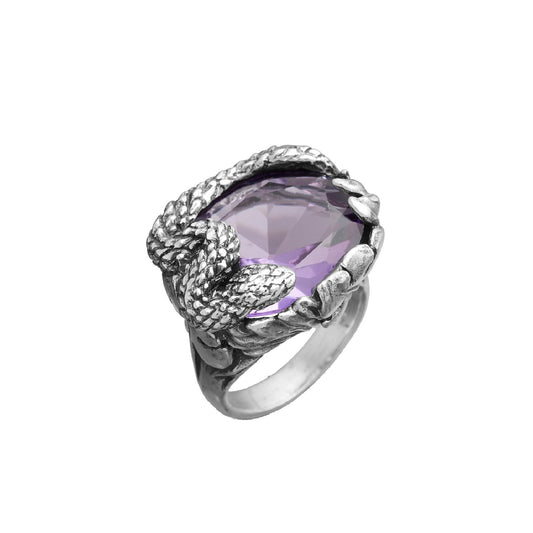 Anello donna Giovanni Raspini Color in argento con cristallo viola e serpente 11913-1