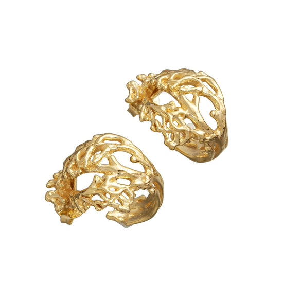 Orecchini cerchio donna Giovanni Raspini Coral in argento dorato corallo 11926-1